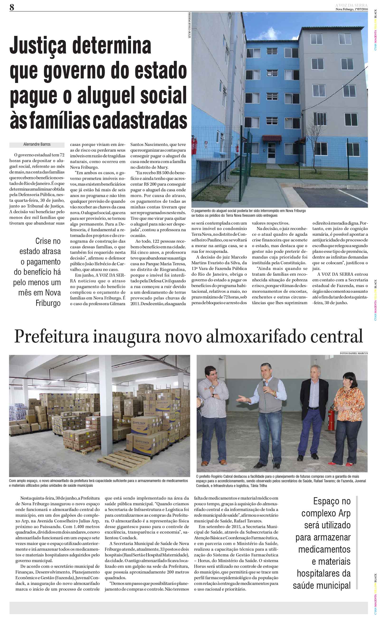 Edição de 01 de julho de 2016 Jornal A Voz da Serra