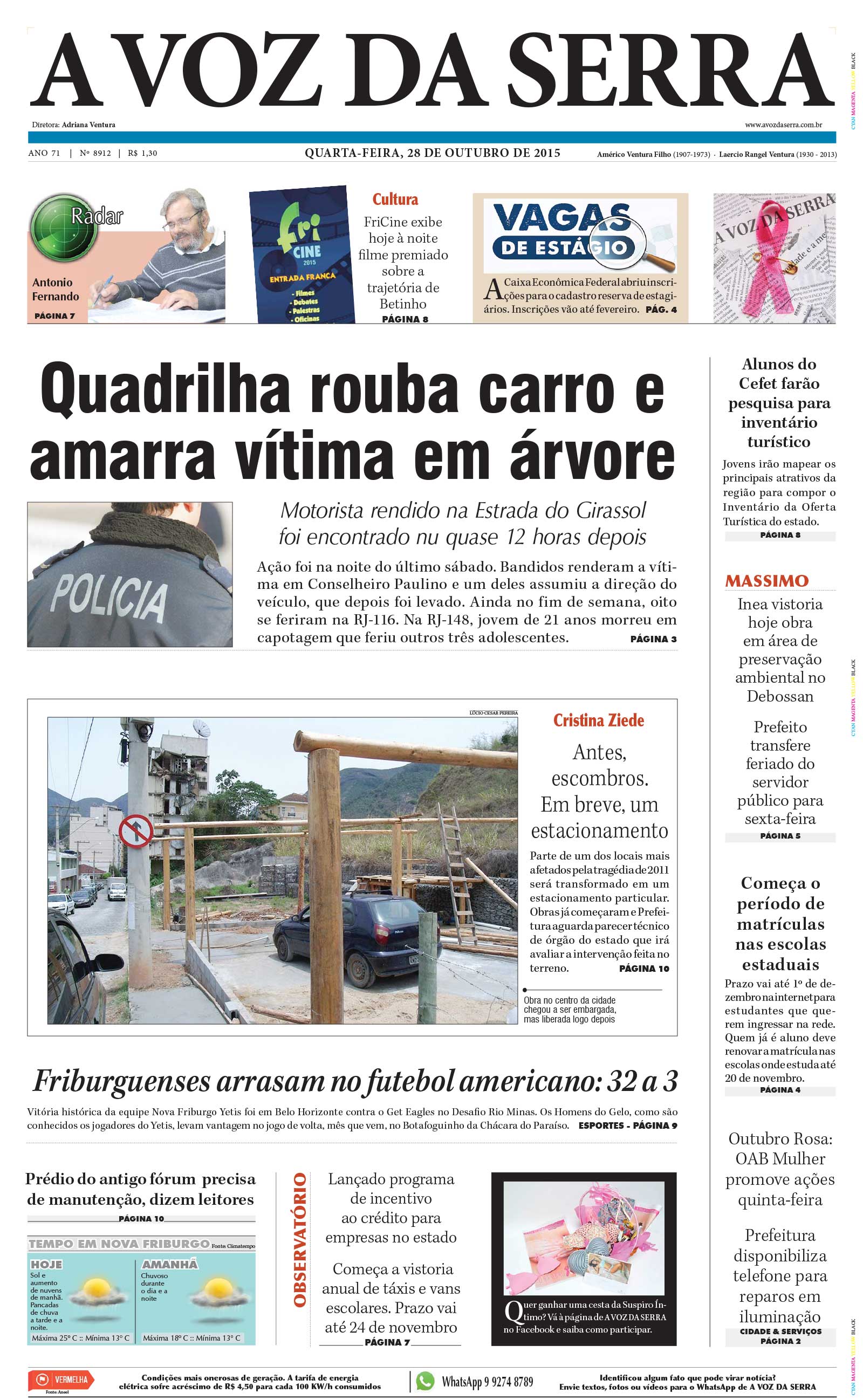 Edição de de outubro de Jornal A Voz da Serra