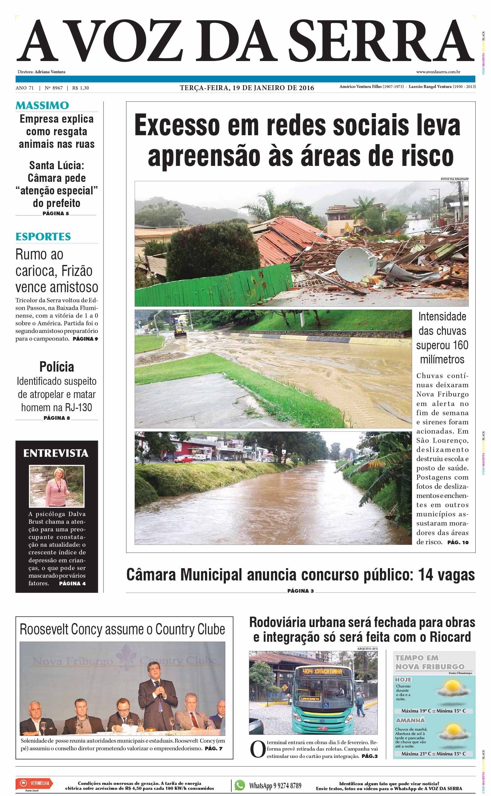 Edição de 19 de janeiro de 2016 Jornal A Voz da Serra