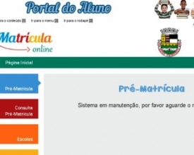 Falha no servidor deixa site da pré-matrícula fora do ar