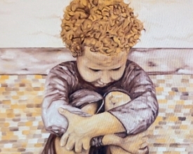 Artista plástico friburguense expõe obras inéditas retratando a infância