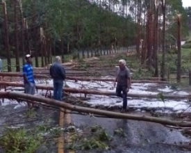 Frente fria trouxe granizo, ventania e arco-íris