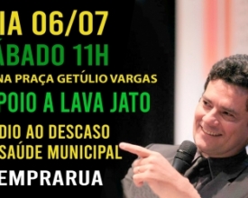 Friburgo tem ato sábado em defesa da Lava Jato e Sergio Moro