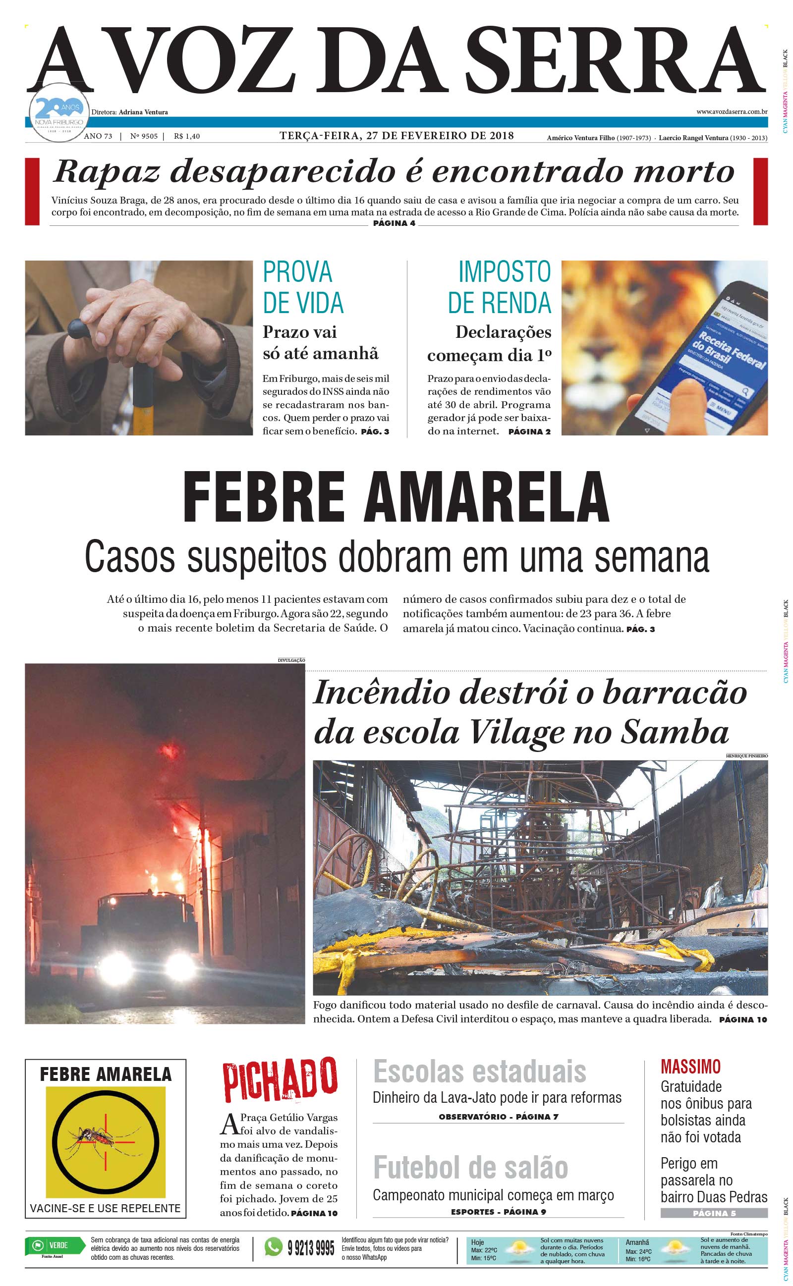 Edição de de fevereiro de Jornal A Voz da Serra