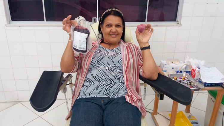 A costureira Sonia Regina Frotté também foi pela primeira vez ao banco de sangue: 