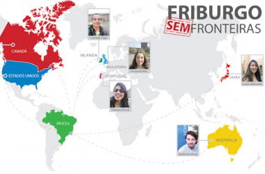 Sete friburguenses que fazem intercâmbio no exterior (Infográfico de A Voz da Serra)