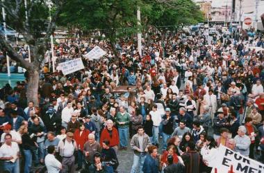 Protestos contra a privatização da Amae, agosto de 1999 (Cortesia de Cláudio Damião)