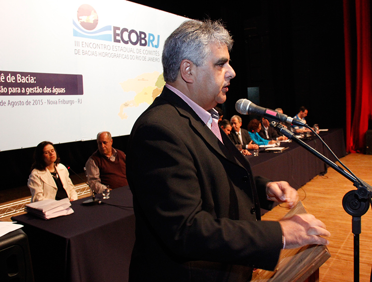 O engenheiro Ivison Macedo, secretário municipal de Meio Ambiente, na abertura do Ecob (Foto: Daniel Marcus)