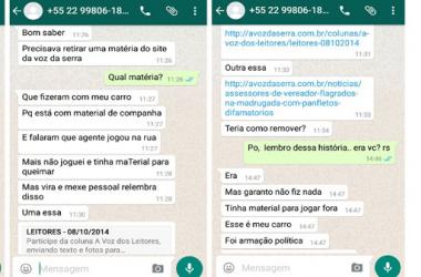 Assessor parlamentar buscou meios de tirar notícia do site de A VOZ DA SERRA