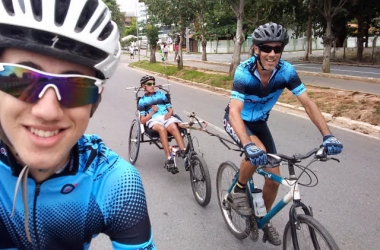 Esporte em família: Tequinha volta ao ciclismo após acidente que o deixou tetraplégico (Foto: Arquivo pessoal)