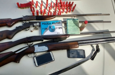 As armas foram apreendidas e encaminhadas para perícia (Foto: 157ªDP)