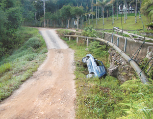 Moradores “festejam” três  anos do buraco na Ponte da Saudade