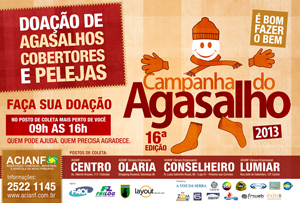 Campanha do Agasalho da Acianf começa a receber doações