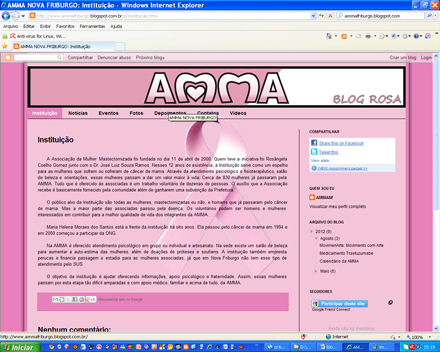 Alunos de jornalismo da Estácio  criam “Blog Rosa” para a Amma