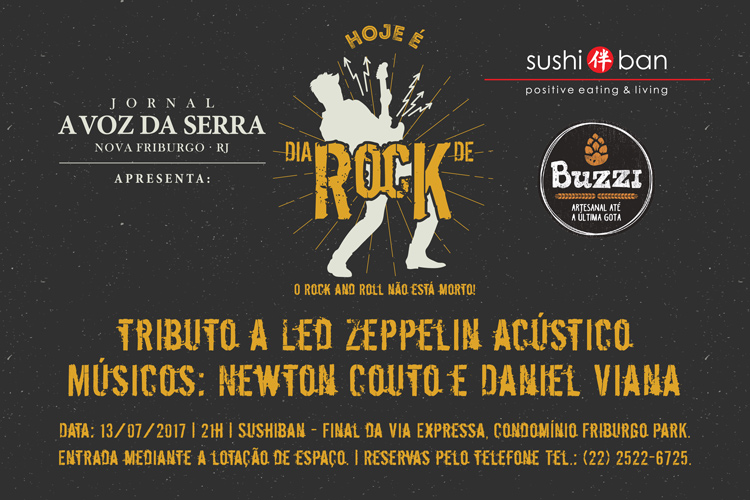 A VOZ DA SERRA apresenta o show do Dia do Rock no Sushiban (Arte: Igor Veronesi)