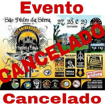 O cartaz do evento com a notícia do cancelamento (Reprodução da internet)