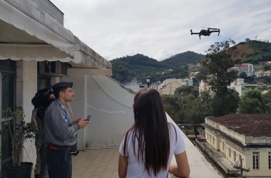 Um dos drones é testado na sede do MPT (Fotos: Alerrandre Barros)