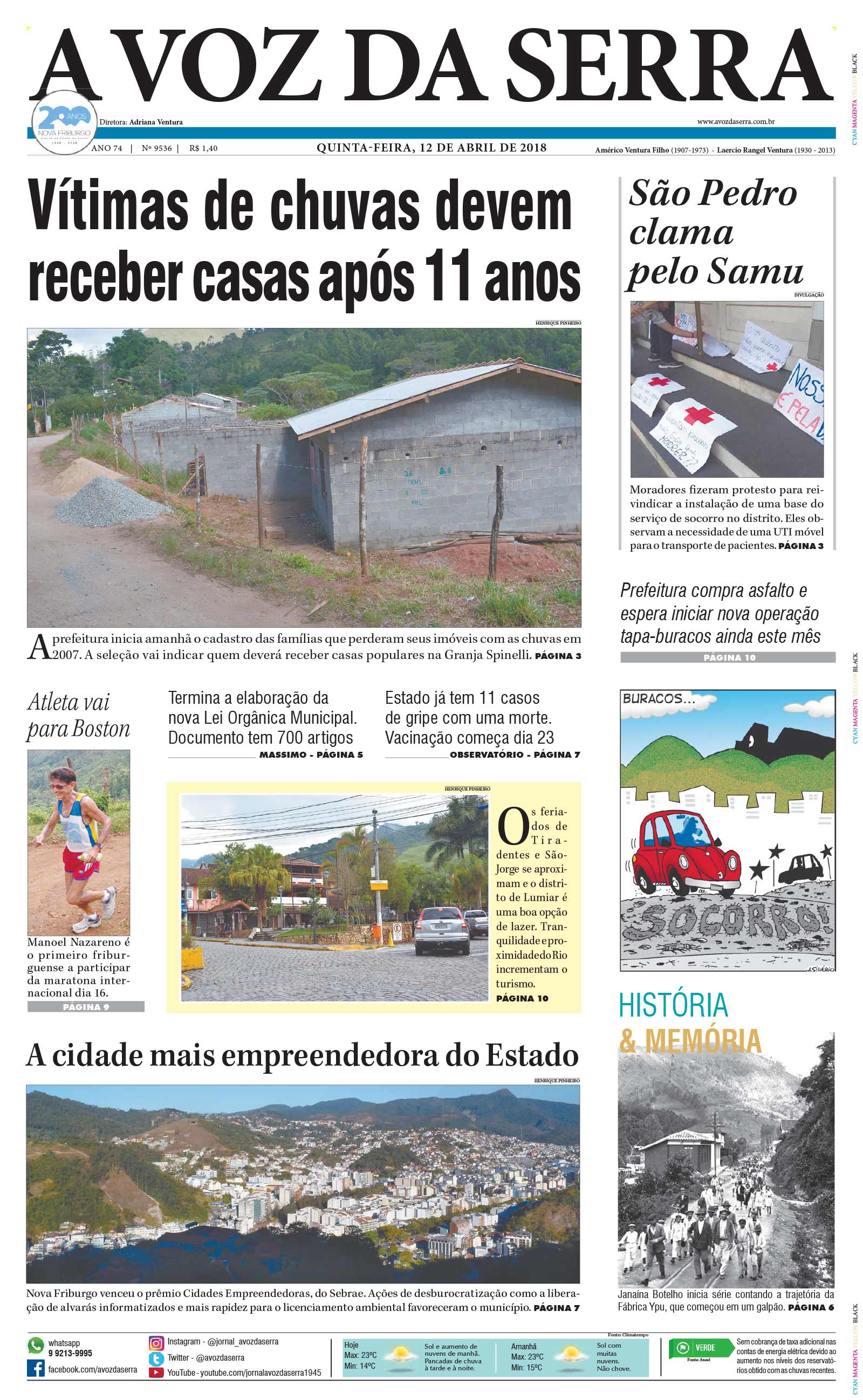 Edição de de abril de Jornal A Voz da Serra