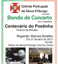 Banda do Grêmio Português apresenta concerto pelo Centenário de Vinícius de Moraes dia 27