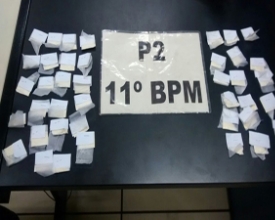Três menores são apreendidos com 40 sacolés de cocaína