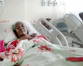 Cibercília Soares dos Santos internada no Hospital Raul Sertã