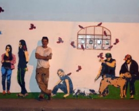 Gente, bichos, cores e costumes de Lumiar na arte do grafite 