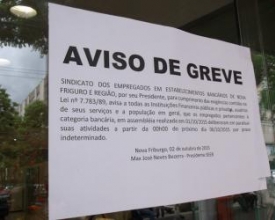 Bancários entram em greve a partir de hoje por tempo indeterminado