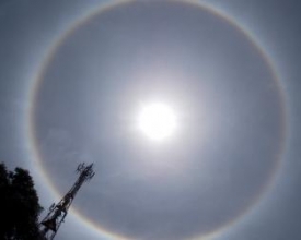 Halo solar aparece no céu de Nova Friburgo 