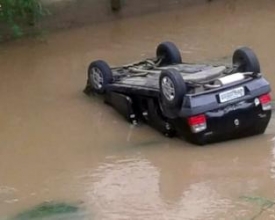 Carro cai no Rio Bengalas na madrugada de domingo