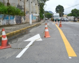 Avenida Euterpe terá trecho com faixa invertida