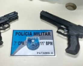 Suspeitos são detidos com réplicas de pistolas no Terra Nova