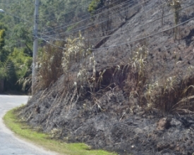Incêndio quase invade pista na Chácara do Paraíso