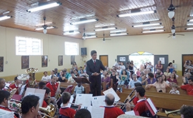 A Banda-Escola Campesina Friburguense se apresenta na Igreja de São Geraldo