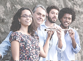 Quarteto de flautas da Pro-Arte de Laranjeiras faz apresentação no Sesc