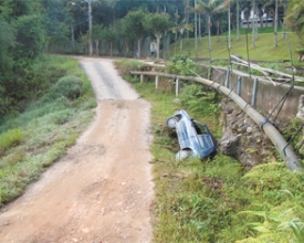 Moradores “festejam” três  anos do buraco na Ponte da Saudade