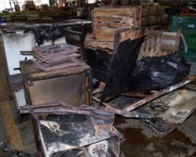 Restaurante incendiado no mercadão da Vila Amélia