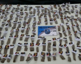 PM encontra 170 trouxinhas de maconha em Olaria